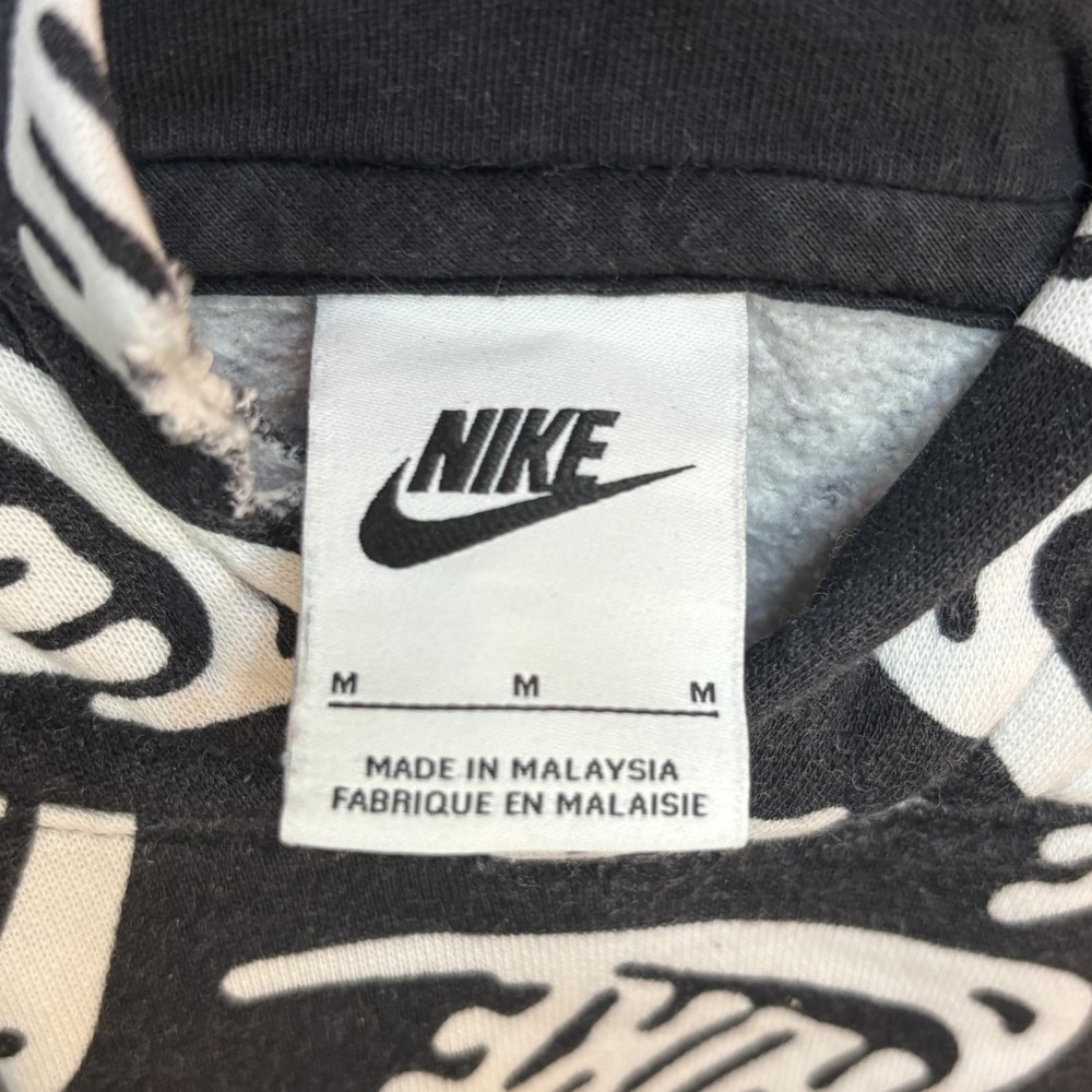 Nike All Over Print Black Logo Hoodie Men's M Sweatshirt Athletic SEE DESC - Picture 4 of 8